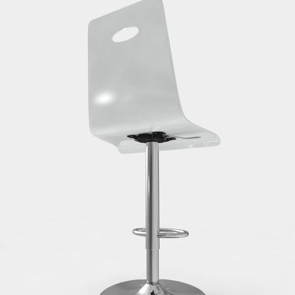 3d model of bar stool - Bar stool 40 white plastic... by razlomov