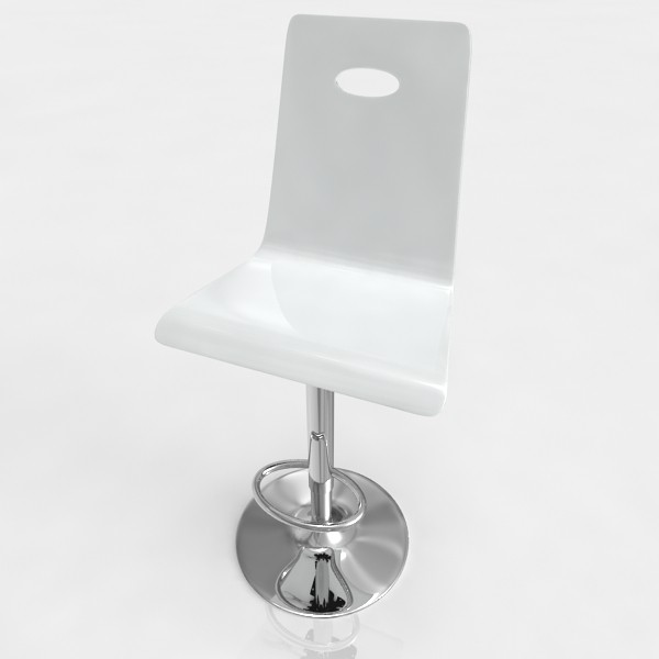 3d model of bar stool - Bar stool 40 white plastic... by razlomov