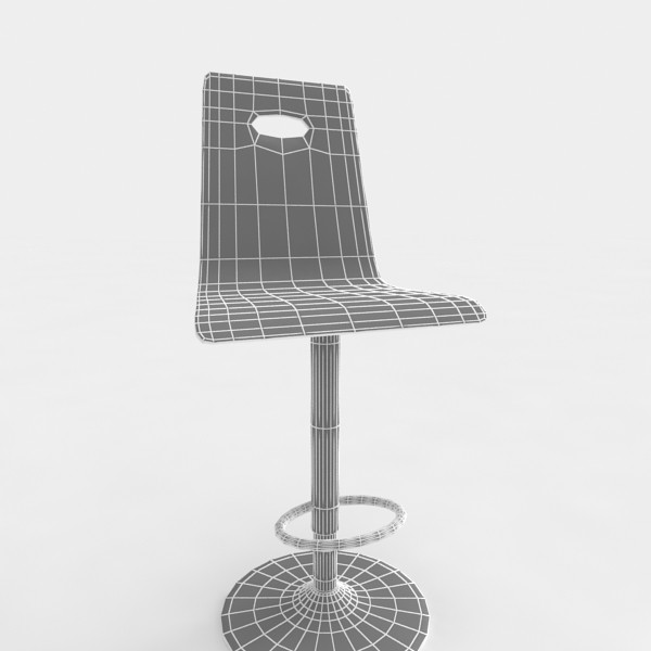 3d model of bar stool - Bar stool 40 white plastic... by razlomov