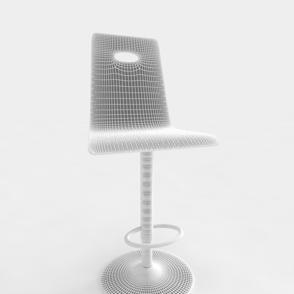 3d model of bar stool - Bar stool 40 white plastic... by razlomov