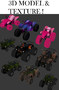 3d set atv bikes
