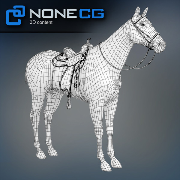 horse animal mammal 3d model - Western Horse... by NONECG