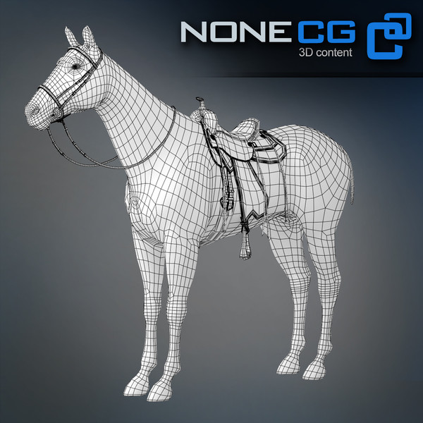 horse animal mammal 3d model - Western Horse... by NONECG