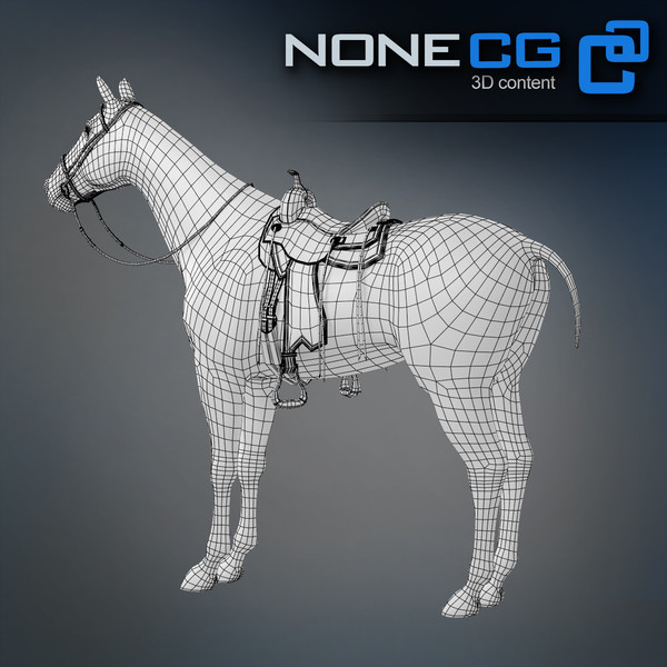 horse animal mammal 3d model - Western Horse... by NONECG