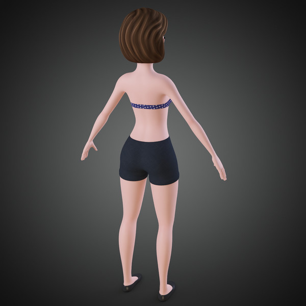 3d model rigged cartoon woman - Cartoon Woman Rigged... by IndieArt