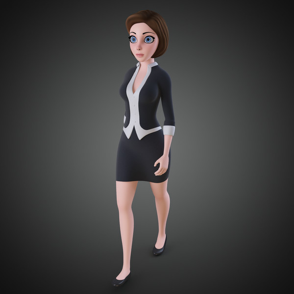 3d model rigged cartoon woman - Cartoon Woman Rigged... by IndieArt