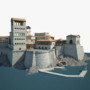 3d villa village greek model