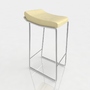 bar stool leather 3d model