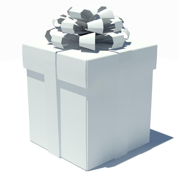 3d model gift box white - Gift Box White... by thePROmax