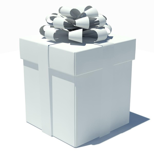 3d model gift box white - Gift Box White... by thePROmax