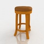 3d model bar stool leather