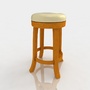 3d model bar stool leather