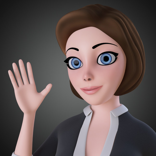 3d model rigged cartoon woman - Cartoon Woman Rigged... by IndieArt