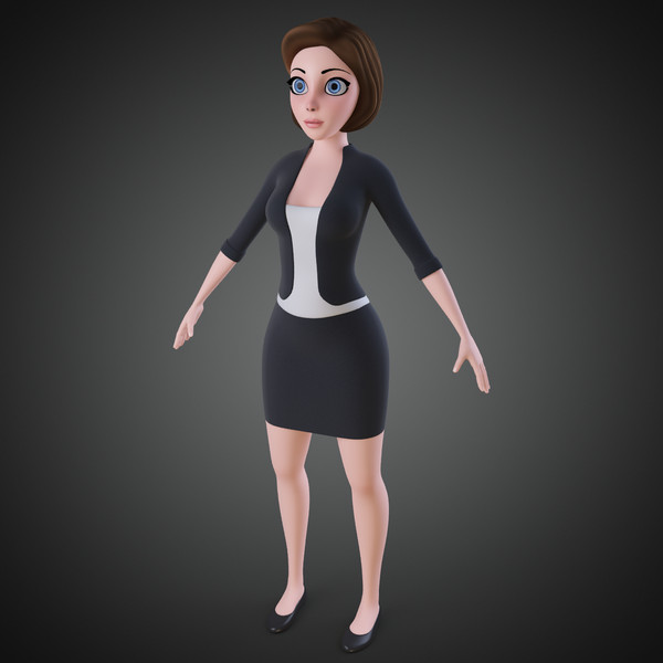 3d model rigged cartoon woman - Cartoon Woman Rigged... by IndieArt