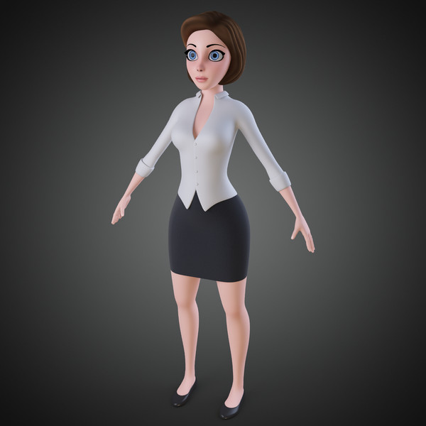 3d model rigged cartoon woman - Cartoon Woman Rigged... by IndieArt