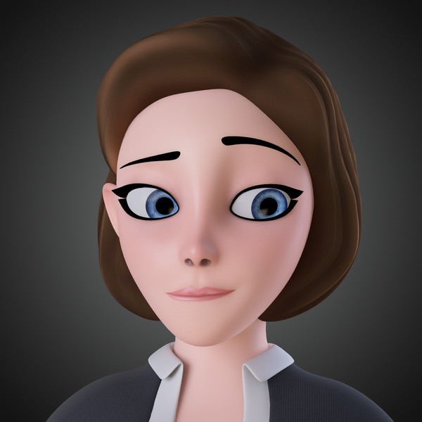 3d model rigged cartoon woman - Cartoon Woman Rigged... by IndieArt