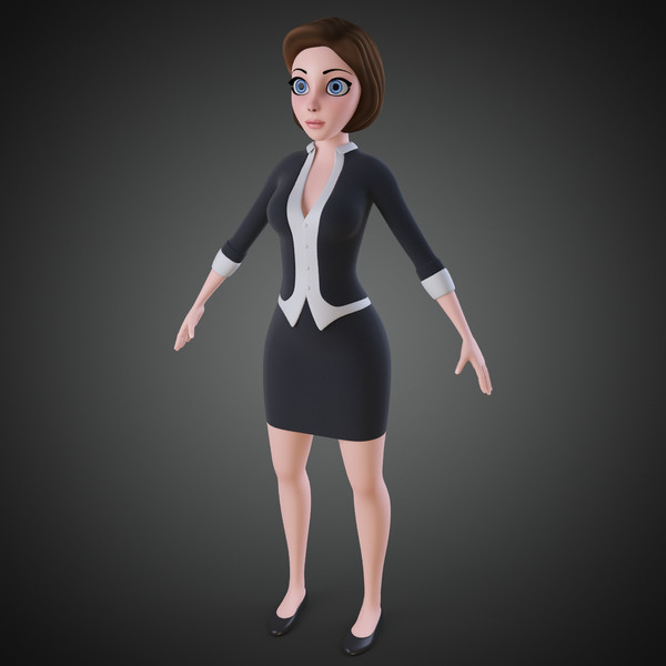 3d model rigged cartoon woman - Cartoon Woman Rigged... by IndieArt