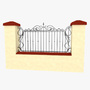 wrought iron fence metal 3d max