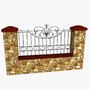 wrought iron fence metal 3d obj