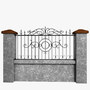 3d max wrought iron fence metal