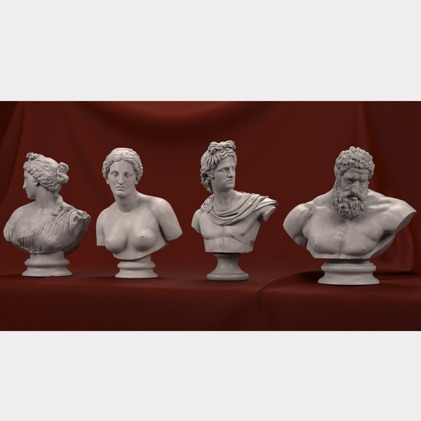 3d model classical bust set - Classical Bust Set... by clay master