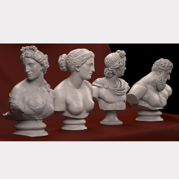 3d model classical bust set - Classical Bust Set... by clay master