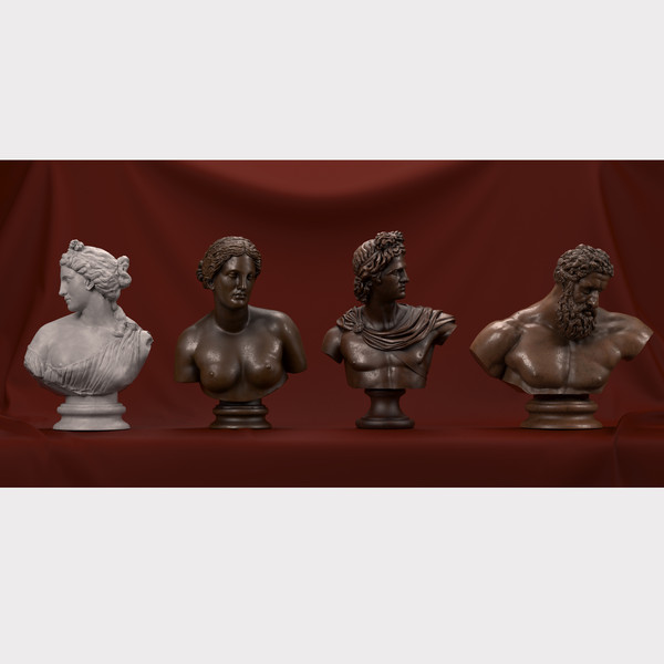3d model classical bust set - Classical Bust Set... by clay master