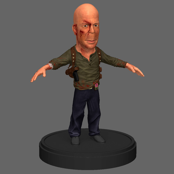 3d model actor bruce willis - Male Bruce Willis Cartoon... by CG ARTStudio