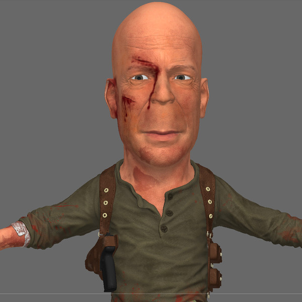 3d model actor bruce willis - Male Bruce Willis Cartoon... by CG ARTStudio