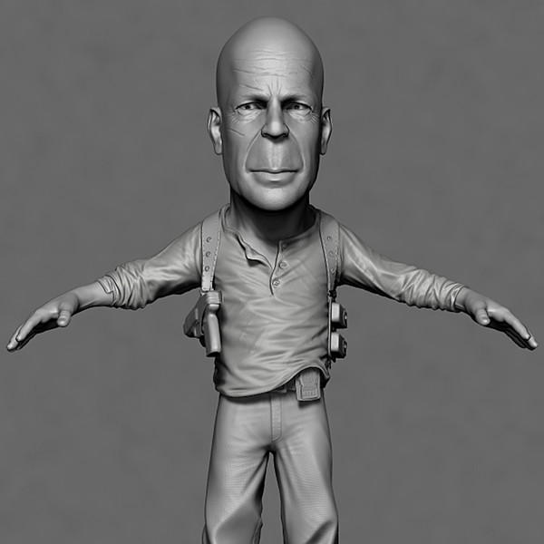 3d model actor bruce willis - Male Bruce Willis Cartoon... by CG ARTStudio