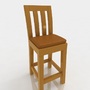 3d model of bar stool leather