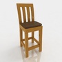 bar stool leather 3d model