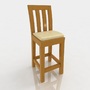3d bar stool leather model