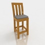 bar stool leather 3d model