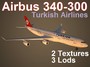 airbus 340-300 thy 3d max