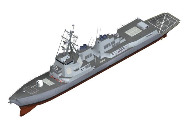 3d model arleigh burke class destroyer - Arleigh Burke Class Destroyer... by FangioDesign