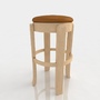 3d bar stool leather