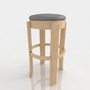 3d bar stool leather
