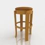 3d bar stool leather