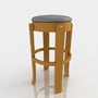 3d bar stool leather model
