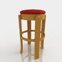 3d max bar stool leather