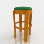 bar stool leather 3d model
