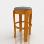 3d obj bar stool leather