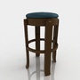 3ds max bar stool leather