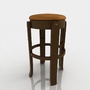 bar stool leather 3d max