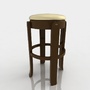 3d bar stool leather
