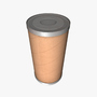 3d cardboard drum model