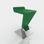 bar stool leather 3d model