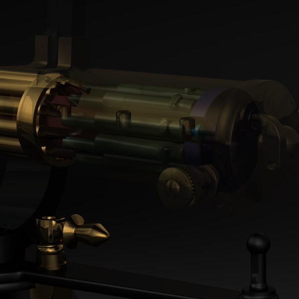 gatling gun 3d model - Gatling Gun... by Poornachandra
