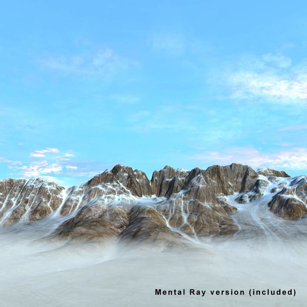 snowy mountain snow rock landscape 3d model - Mountain Terrain Landscape Snowy... by 3D_Multimedia